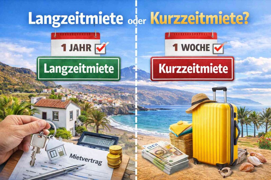 Langzeitmiete oder Kurzzeitmiete auf Teneriffa