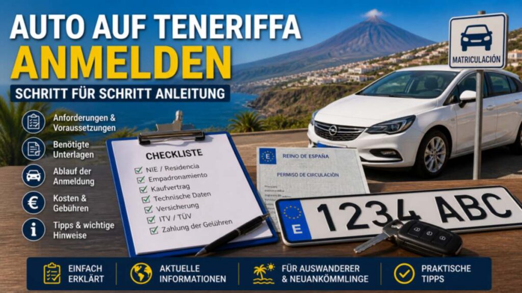 Auto auf Teneriffa anmelden oder ummelden – Schritt für Schritt