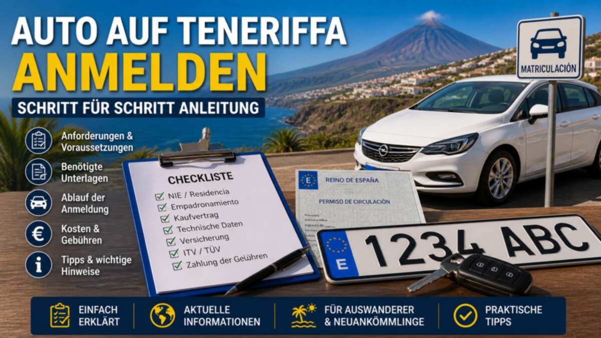 Auto anmelden und ummelden auf Teneriffa