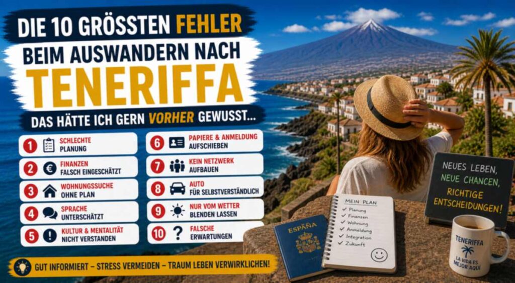 Die 10 größten Fehler beim Auswandern nach Teneriffa – und wie du sie vermeidest